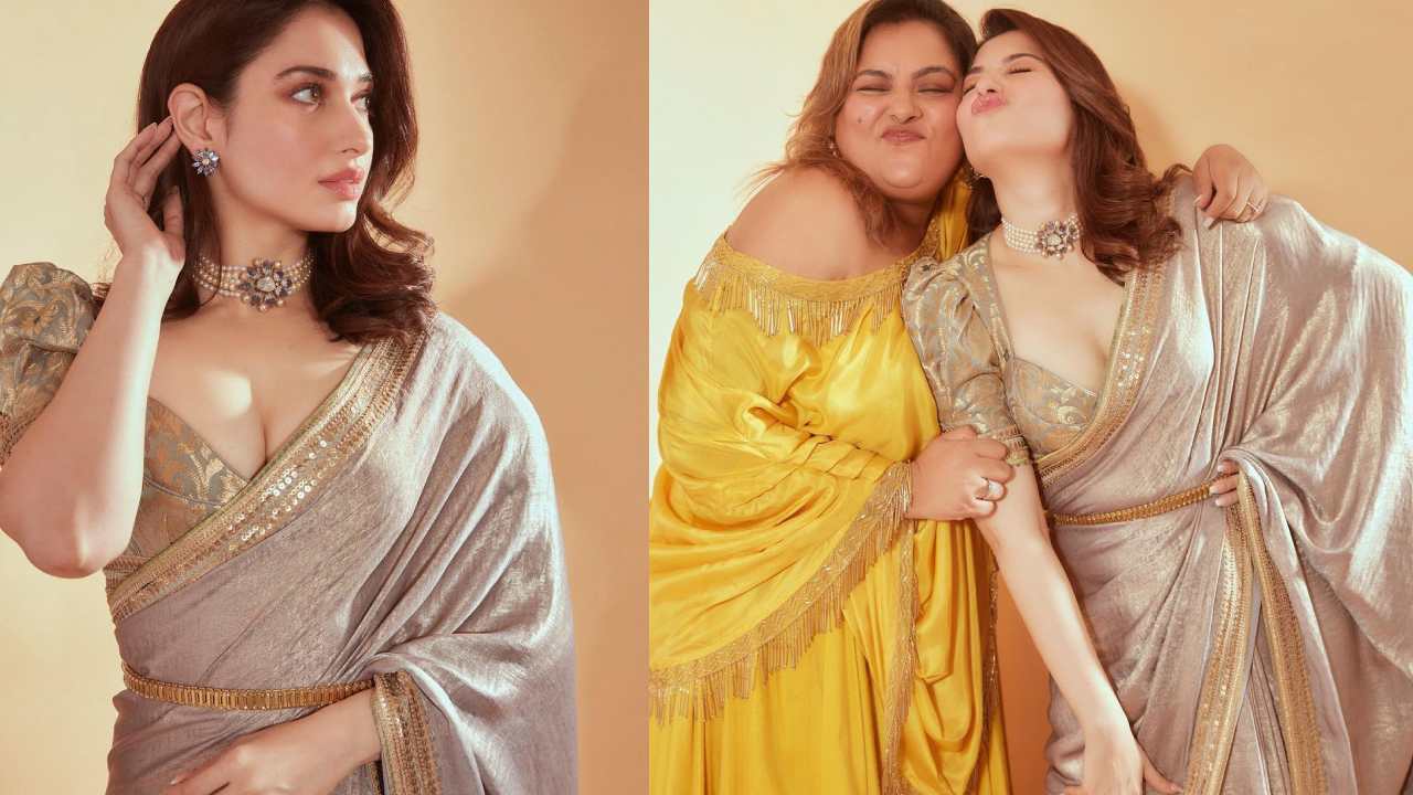 Tamannaah : చీరలో తమన్నా దీపావళి ధగధగలు..