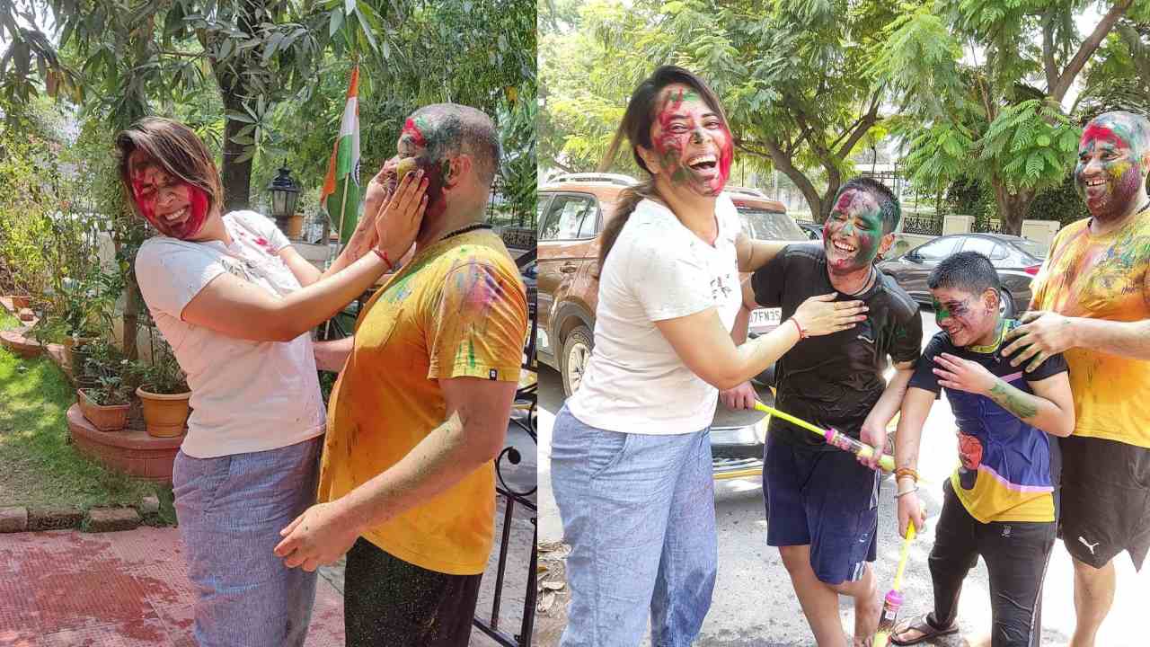 Anasuya Holi Celebrations with Family : ఫ్యామిలీతో అనసూయ హోలీ సెలబ్రేషన్స్..
